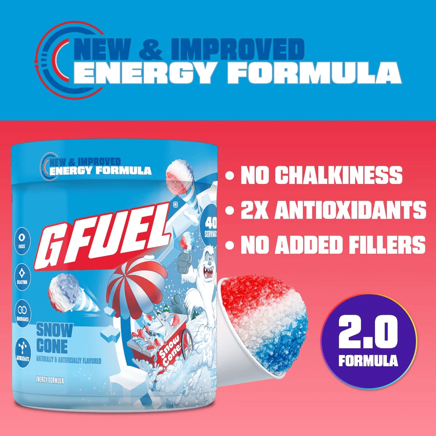 G Fuel Snow Cone 2.0 Tub - 40 Serving