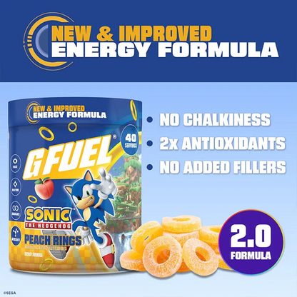 G Fuel Sonic Peach Rings 2.0 Tub - 40 Servings