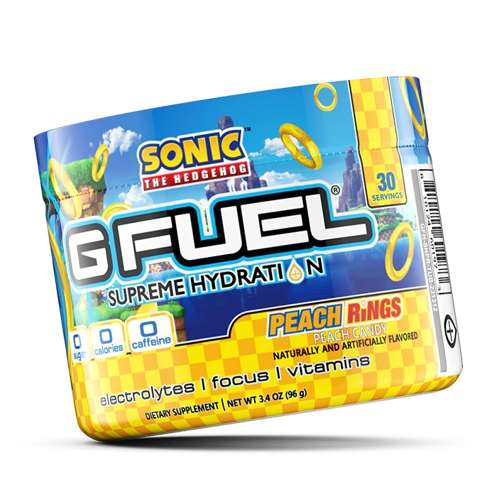 G Fuel Sonic's Peach Rings Supreme Hydration - 30 Servings - Sonic The Hedgehog