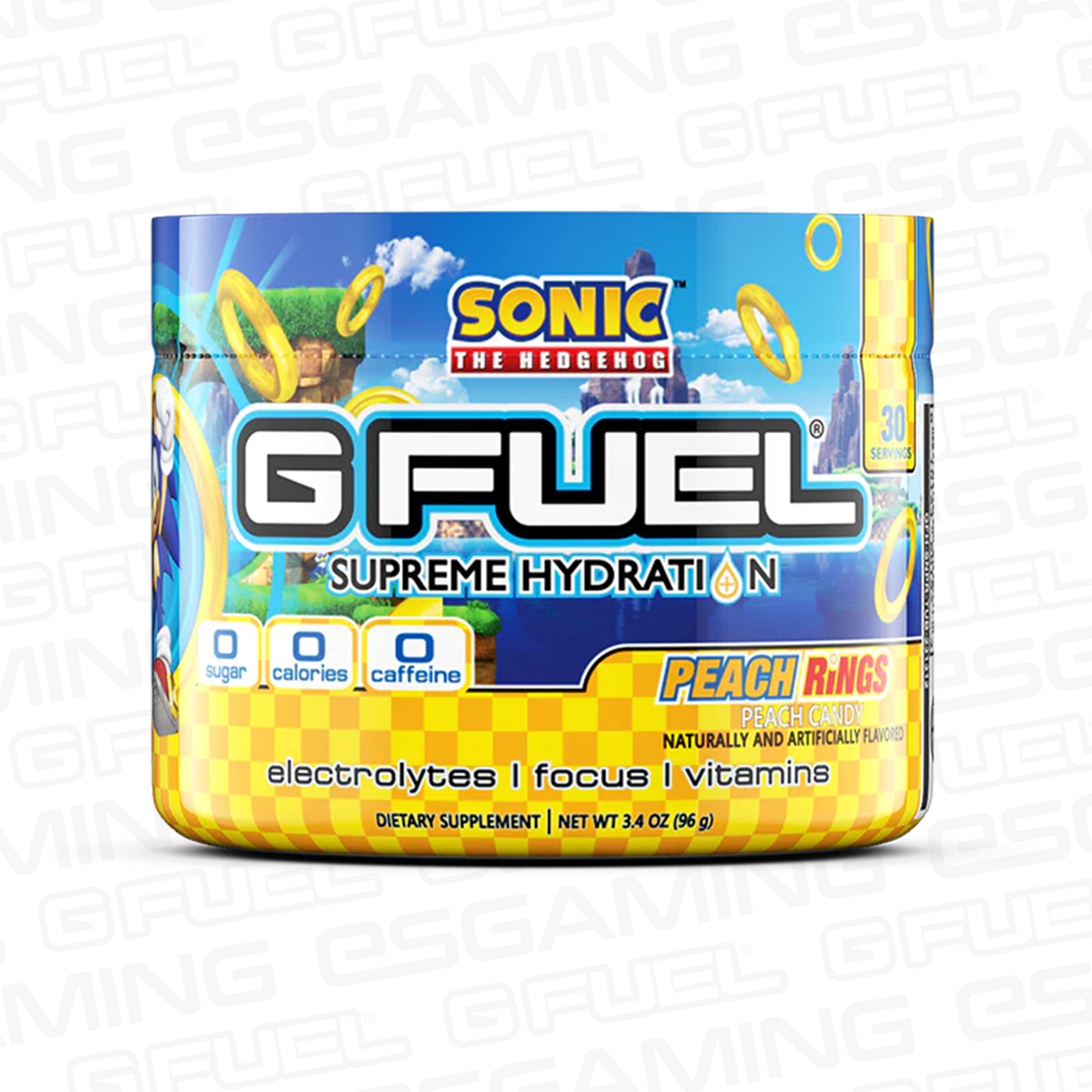 G Fuel Sonic's Peach Rings Supreme Hydration - 30 Servings - Sonic The Hedgehog