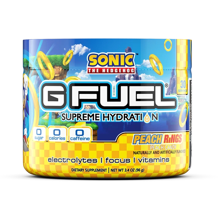 G Fuel Sonic's Peach Rings Supreme Hydration - 30 Servings - Sonic The Hedgehog