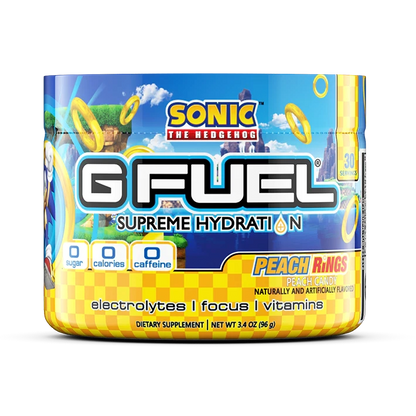G Fuel Sonic's Peach Rings Supreme Hydration - 30 Servings - Sonic The Hedgehog