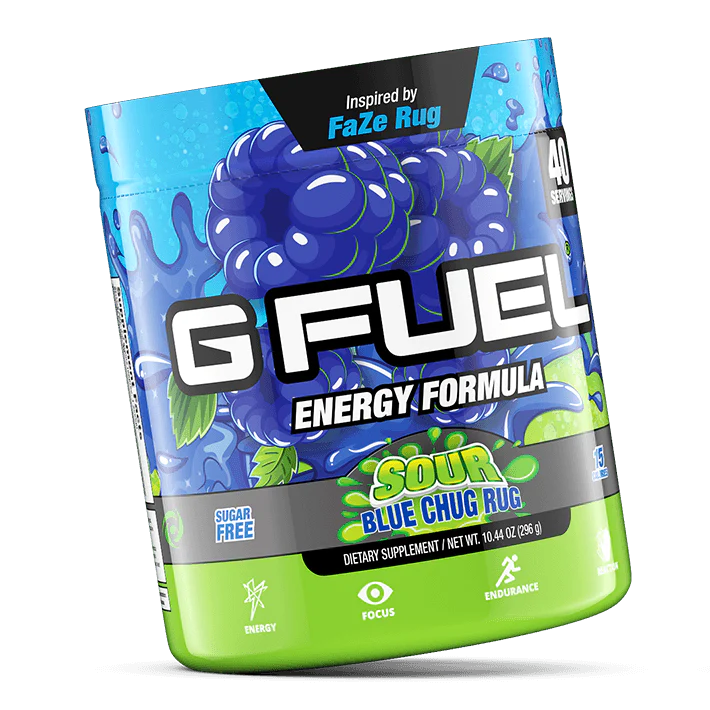 G Fuel Sour Blue Chug Rug Tub - 40 Servings (Read Description)