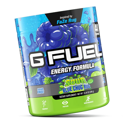 G Fuel Sour Blue Chug Rug Tub - 40 Servings (Read Description)
