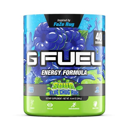 G Fuel Sour Blue Chug Rug Tub - 40 Servings - Faze Rug