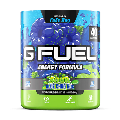 G Fuel Sour Blue Chug Rug Tub - 40 Servings (Read Description)