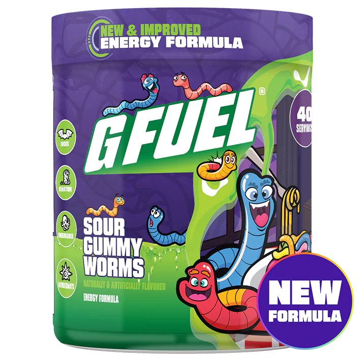 G Fuel Sour Gummy Worms 2.0 Tub - 40 Servings