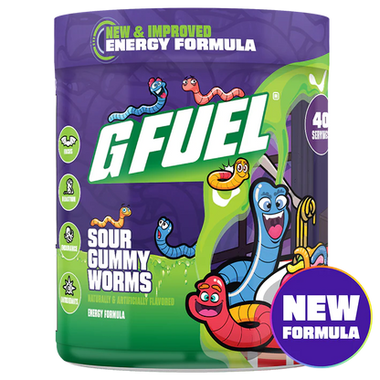 G Fuel Sour Gummy Worms 2.0 Tub - 40 Servings