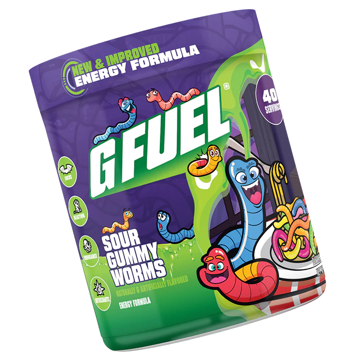 G Fuel Sour Gummy Worms 2.0 Tub - 40 Servings
