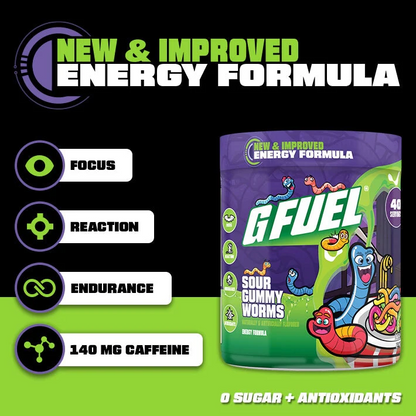G Fuel Sour Gummy Worms 2.0 Tub - 40 Servings