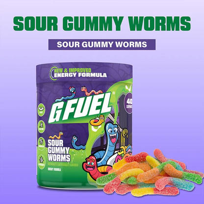 G Fuel Sour Gummy Worms 2.0 Tub - 40 Servings
