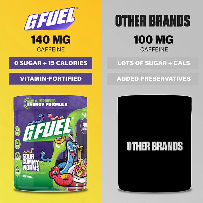 G Fuel Sour Gummy Worms 2.0 Tub - 40 Servings