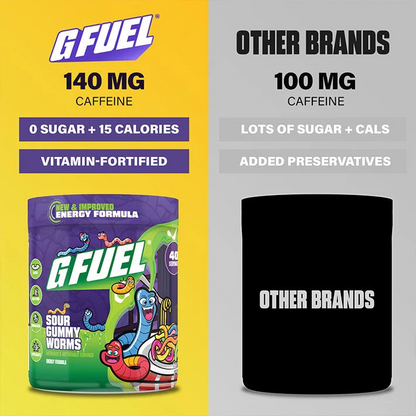 G Fuel Sour Gummy Worms 2.0 Tub - 40 Servings