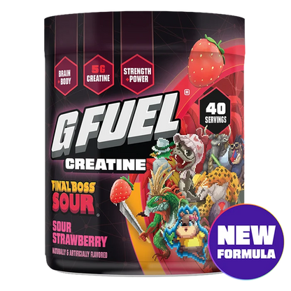 G Fuel Sour Strawberry Creatine Tub - 40 Servings - Final Boss Sour