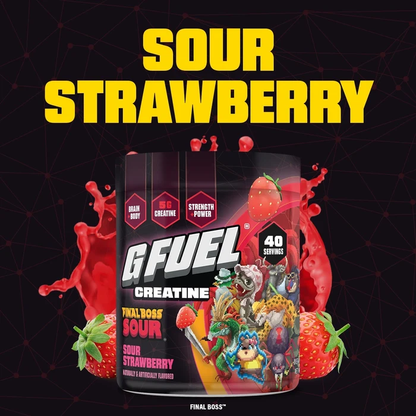 G Fuel Sour Strawberry Creatine Tub - 40 Servings - Final Boss Sour