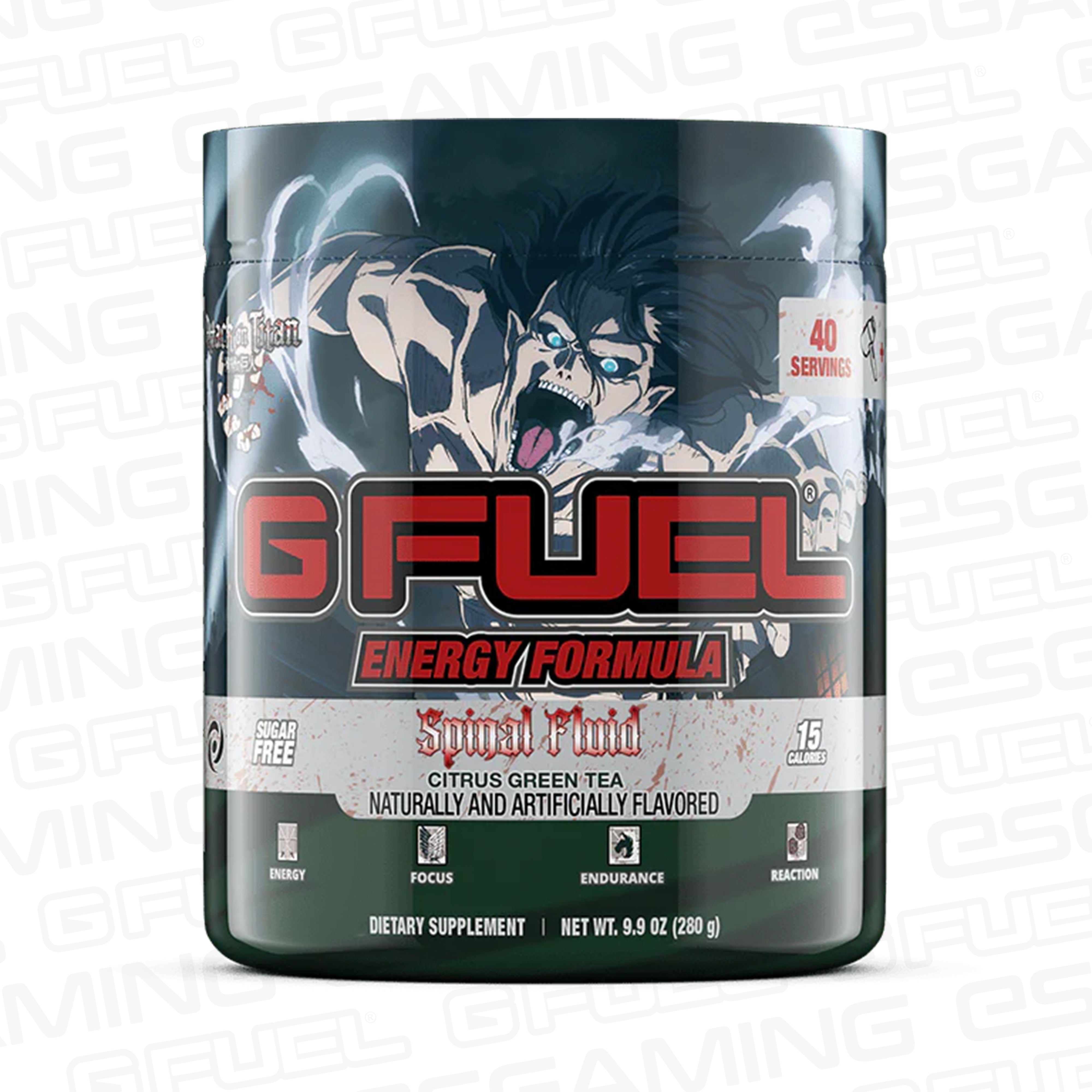 G Fuel Spinal Fluid Tub - 40 Servings - Attack On Titan - Energy