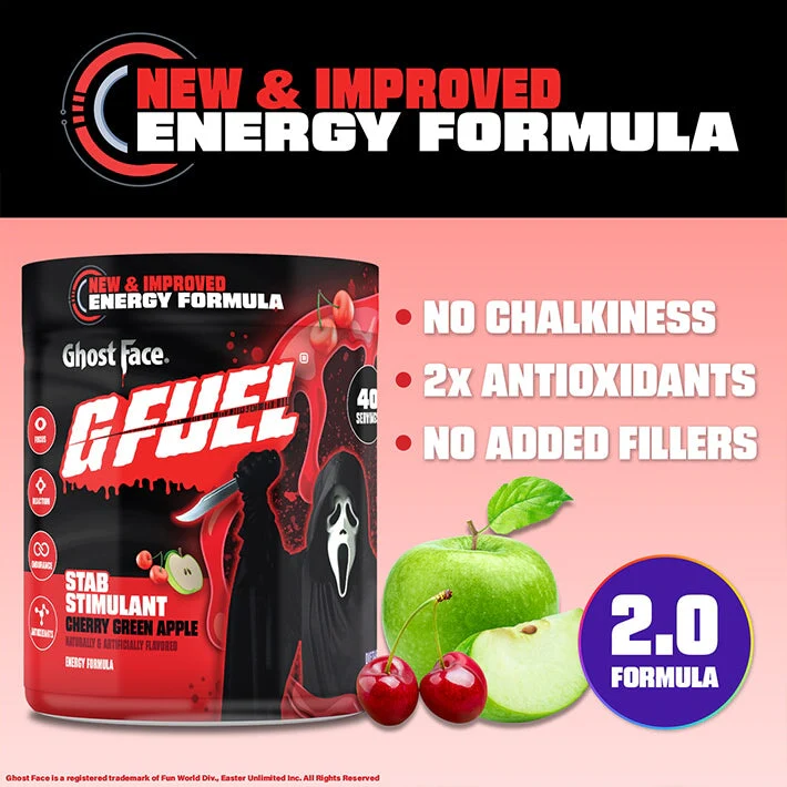 G Fuel Stab Stimulant 2.0 Tub - 40 Servings - Ghost Face