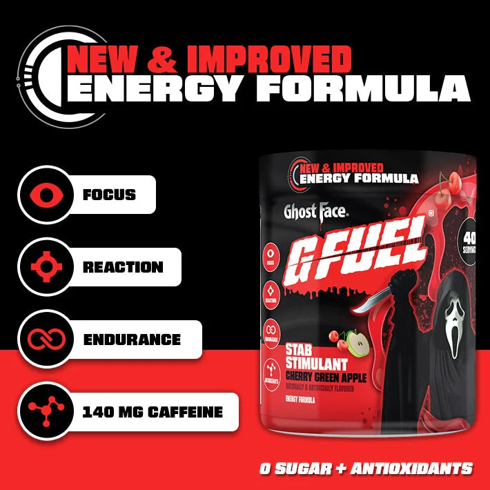 G Fuel Stab Stimulant 2.0 Tub - 40 Servings - Ghost Face