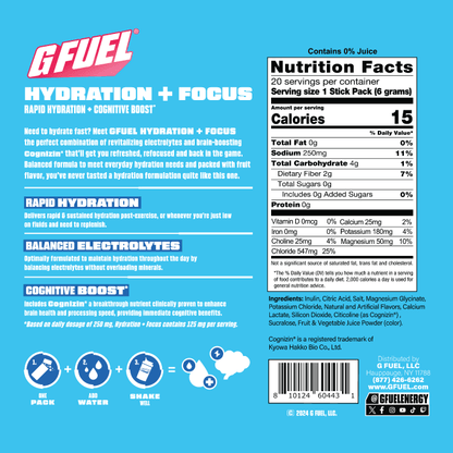 G Fuel Strawberry Splash Pack - Hydration + Focus - 20 Stick Packs