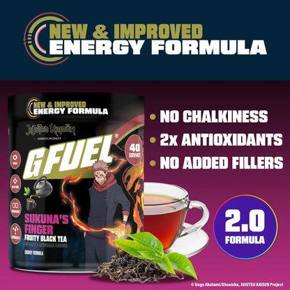 G Fuel Sukuna's Finger 2.0 Tub - 40 Servings - Jujutsu Kaisen