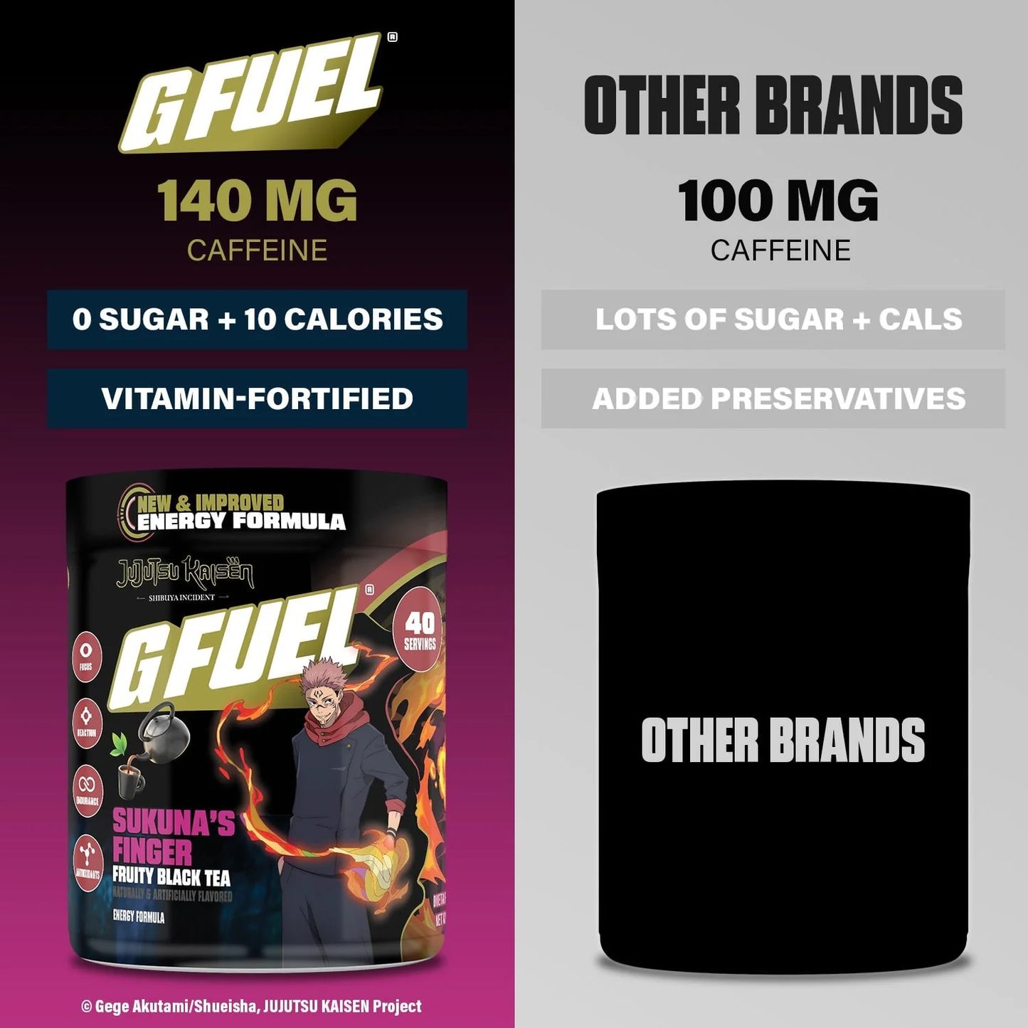 G Fuel Sukuna's Finger 2.0 Tub - 40 Servings - Jujutsu Kaisen
