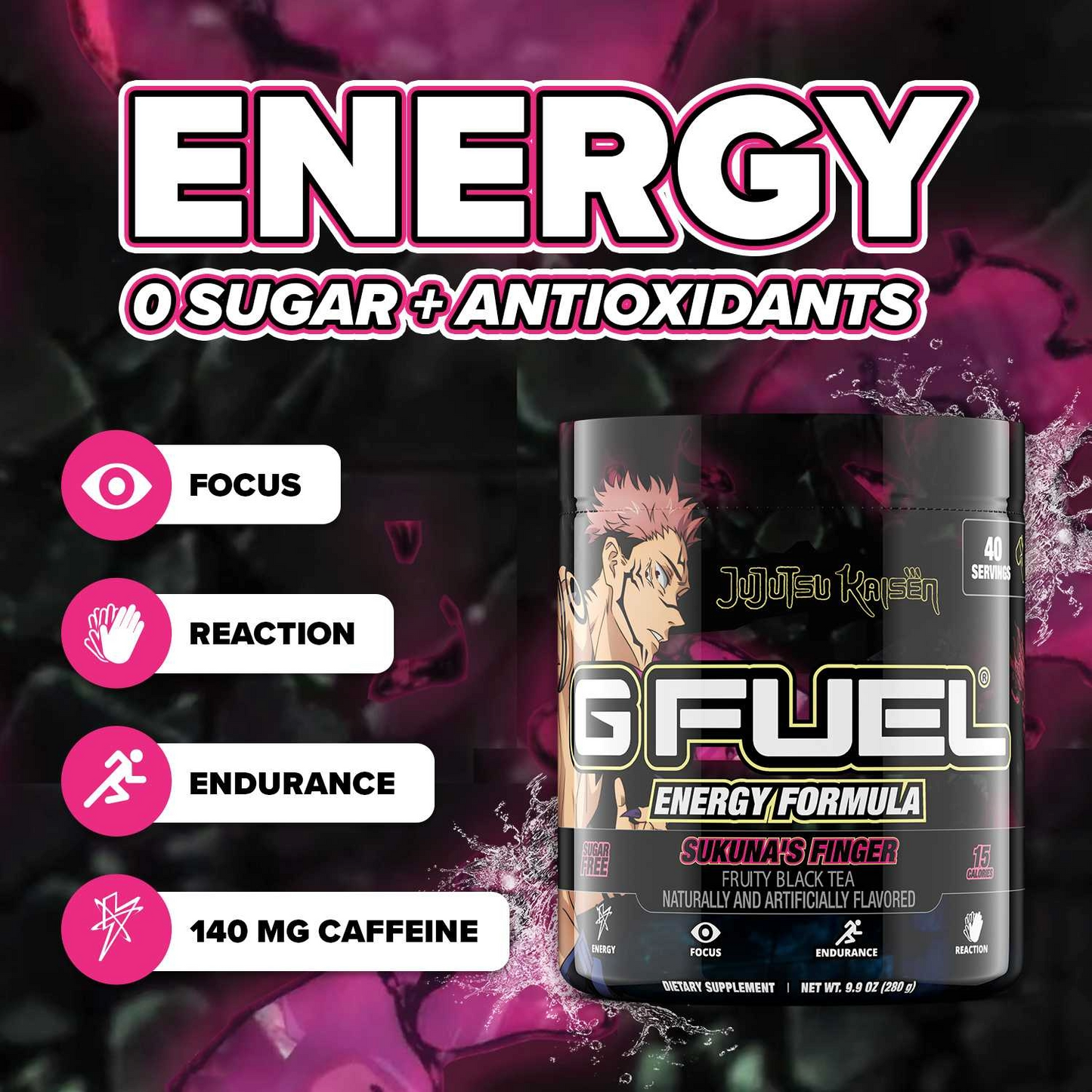 G Fuel Sukuna's Finger Tub - 40 Servings - Jujutsu Kaisen