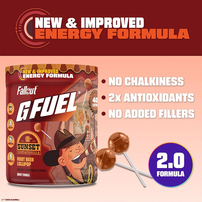 G Fuel Sunset Sarsaparilla 2.0 Tub - 40 Servings - Fallout