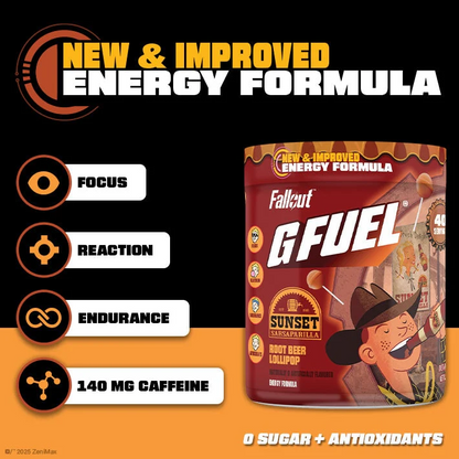 G Fuel Sunset Sarsaparilla 2.0 Tub - 40 Servings - Fallout