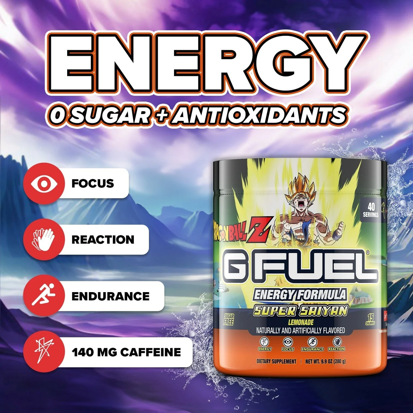 G Fuel Super Saiyan Tub - 40 Servings - Dragon Ball Z