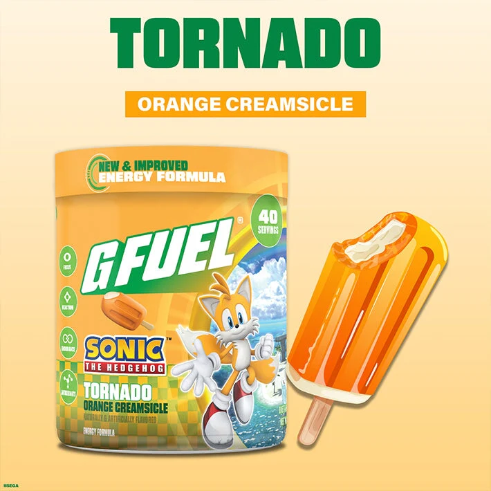 G Fuel Tornado 2.0 Tub - 40 Servings - Sonic The Hedgehog