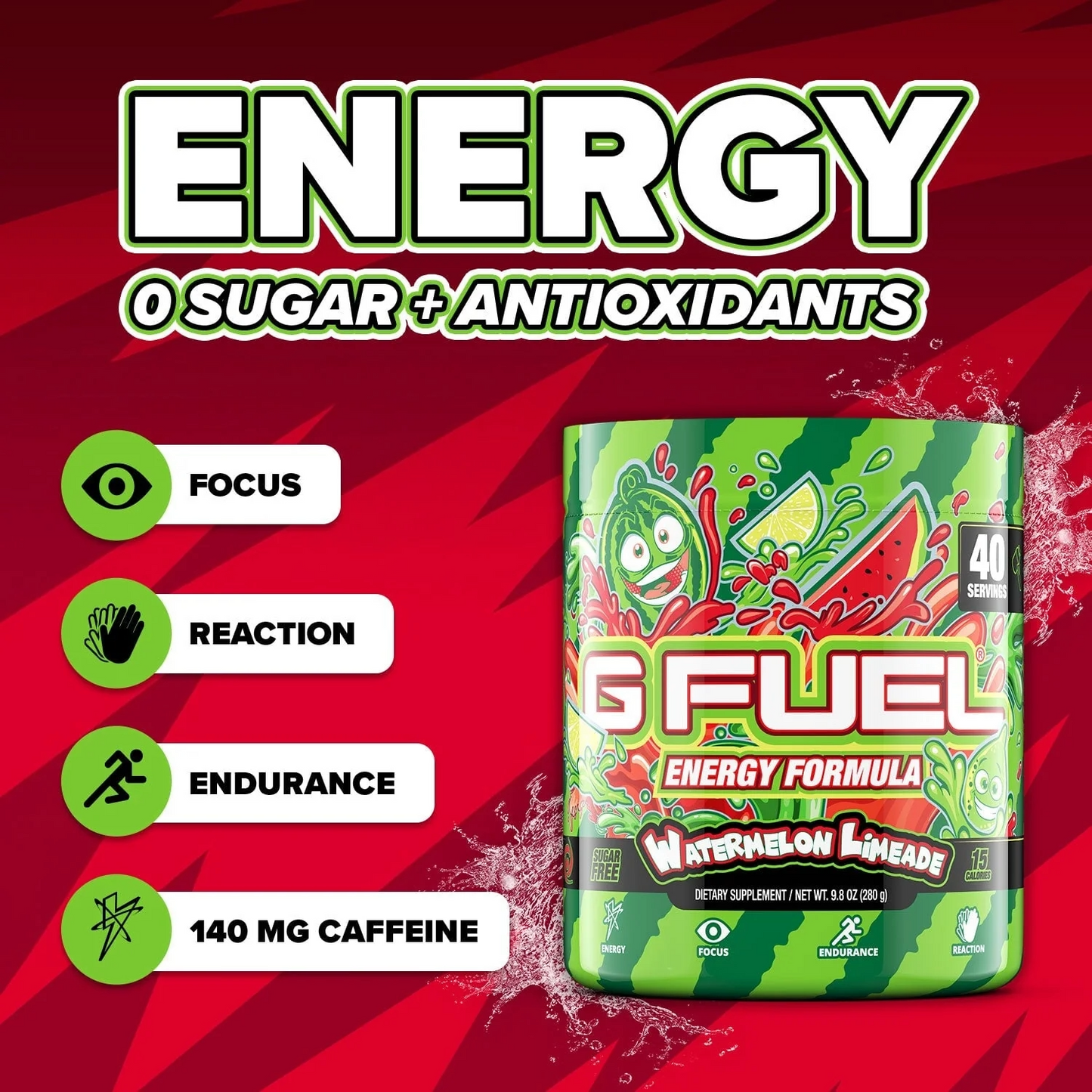 G Fuel Watermelon Limeade Tub - 40 Servings