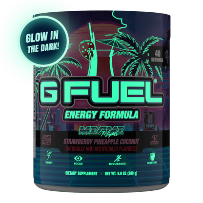 G Fuel Miami Nights Tub - 40 Servings - Glow In The Dark