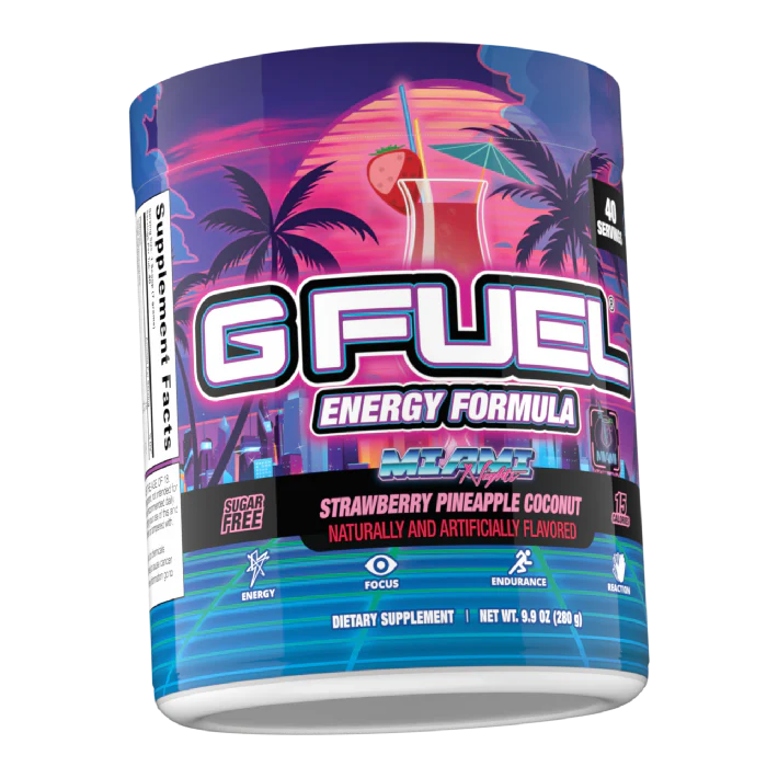 G Fuel Miami Nights Tub - 40 Servings - Glow In The Dark Bundle