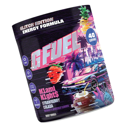G Fuel Miami Nights 2.0 Tub - 40 Servings - Glitch Edition