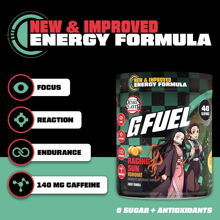 G Fuel Raging Sun 2.0 Tub - 40 Servings - Demon Slayer